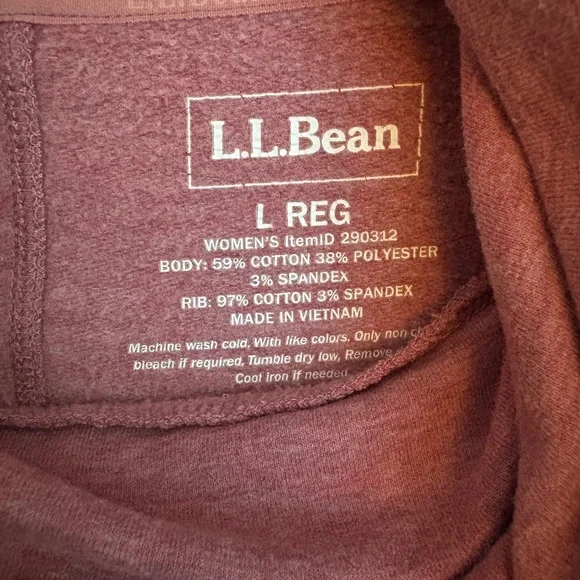 LLBean Rose pink cowl neck pullover, Size L - Picture 3 of 4